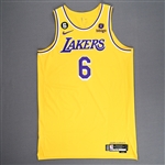 James, LeBron<br>Icon Edition - Worn 1/12/2023 (Recorded a Double-Double)<br>Los Angeles Lakers 2022-23<br>#6 Size: 54+6
