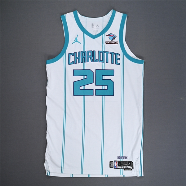 Washington Jr., P.J.<br>Association Edition - Worn 7 Games - 11/30/23, 12/26/23, 12/29/23, 1/1/24, 1/2/24, 1/24/24 & 2/7/24<br>Charlotte Hornets 2023-24<br>#25 Size: 48+6