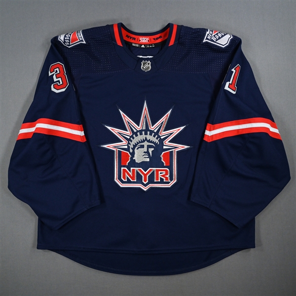 Shesterkin, Igor *<br>Navy Reverse Retro Set 2 - 3 Games - 2nd Career Shutout<br>New York Rangers 2020-21<br>#31 Size: 58G