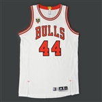 Mirotic, Nikola *<br>White w/50th Anniversary Patch - Kia NBA Tip-Off 15 - Worn 1 Game (10/27/15)<br>Chicago Bulls 2015-16<br>#44 Size: 2XL+2