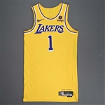 Russell, DAngelo<br>Icon Edition - Worn 5 Games - 11/1/23, 11/6/23, 11/10/23, 11/15/23 & 11/17/23 - Two In-Season Tournament Games<br>Los Angeles Lakers 2023-24<br>#1 Size: 46+6