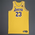James, LeBron<br>Icon Edition - Worn 3 Games - 2/29/24, 3/4/24 & 3/6/24<br>Los Angeles Lakers 2023-24<br>#23 Size: 54+6