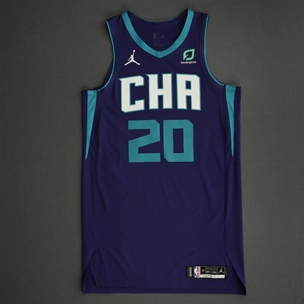 Hayward, Gordon<br>Purple Statement Edition - Worn 1/9/21<br>Charlotte Hornets 2020-21<br>#20 Size: 48+6