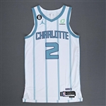 Bouknight, James<br>Association Edition - Worn 3/24/23<br>Charlotte Hornets 2022-23<br>#2 Size: 44+4