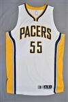 Hibbert, Roy<br>White Regular Season - Worn 1 Game (1/31/15)<br>Indiana Pacers 2014-15<br>#55 Size: 2XL+2