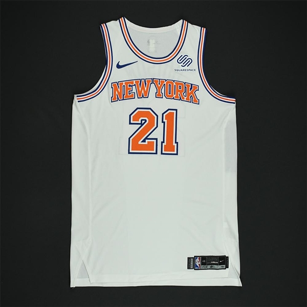 Dotson, Damyean<br>White Statement Edition - Worn 2/2/18 - Dressed, Did Not Play (DNP)<br>New York Knicks 2017-18<br>#21 Size: 48+4