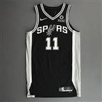 Primo, Joshua<br>Black Icon Edition - Worn 3/5/22<br>San Antonio Spurs 2021-22<br>#11 Size: 46+4