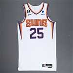 Bridges, Mikal<br>White Association Edition - Worn 12/15/2022<br>Phoenix Suns 2022-23<br>#25 Size: 48+6