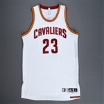 James, LeBron *<br>White Jersey - Autographed - Worn 2/22/2016<br>Cleveland Cavaliers 2015-16<br>#23 Size: XL + 2"