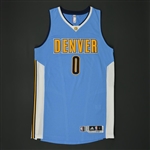 Mudiay, Emmanuel<br>Blue Regular Season - Worn 1 Game (11/3/16)<br>Denver Nuggets 2016-17<br>#0 Size: L+2