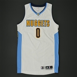 Mudiay, Emmanuel<br>White Regular Season - Worn 1 Game (11/12/16)<br>Denver Nuggets 2016-17<br>#0 Size: L+2