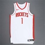 Wall, John<br>Association Edition - 1 of 2 - Worn 3 Games - 2/24/21, 2/26/21 & 3/26/21<br>Houston Rockets 2020-21<br>#1 Size: 48+4