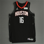 Garuba, Usman<br>Black Statement Edition - Worn 4/3/22<br>Houston Rockets 2021-22<br>#16 Size: 50+4