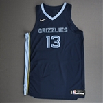 Jackson Jr., Jaren<br>Navy Icon Edition - Worn 10/24/21<br>Memphis Grizzlies 2021-22<br>#13 Size: 52+4