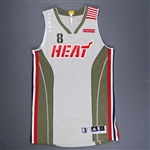 Johnson, Tyler<br>Home Strong Jersey - Worn 11/7/2016<br>Miami Heat 2016-17<br>#8 Size: L+2