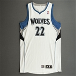 Brewer, Corey<br>White Regular Season - Worn 1 Game (11/5/10)<br>Minnesota Timberwolves 2010-11<br>#22 Size: XL+4