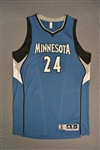 Bennett, Anthony<br>Blue Regular Season - Worn 1 Game (11/14/14)<br>Minnesota Timberwolves 2014-15<br>#24 Size: 3XL+4