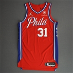 Curry, Seth<br>Red Statement Edition - Worn 12/8/21<br>Philadelphia 76ers 2021-22<br>#31 Size: 48+4