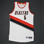 Connaughton, Pat<br>White Regular Season - Worn 1 Game (3/12/16)<br>Portland Trail Blazers 2015-16<br>#5 Size: XL+2