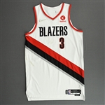 McCollum, CJ<br>White Association Edition - Worn 10/23/21<br>Portland Trail Blazers 2021-22<br>#3 Size: 48+4