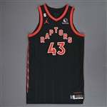 Siakam, Pascal<br>Black Statement Edition - Worn 10/24/2022 <br>Toronto Raptors 2022-23<br>#43 Size: 52+6