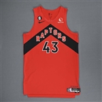 Siakam, Pascal<br>Red Icon Edition - Worn 12/2/2022<br>Toronto Raptors 2022-23<br>#43 Size: 52+6