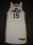 Favors, Derrick<br>White Regular Season - 11/19/12 (2nd Half Only) - Photo-Matched to 1 Game - Worn 1 Game (11/19/12)<br>Utah Jazz 2012-13<br>#15 3XL+4