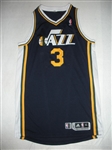 Burke, Trey<br>Navy Regular Season - Worn 1 Game (11/22/13) - 1st Half Only<br>Utah Jazz 2013-14<br>#3 Size: XL+2