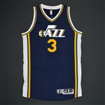 Burke, Trey<br>Navy Regular Season - Worn 1 Game (11/25/15) - 1st Half Only<br>Utah Jazz 2015-16<br>#3 Size: XL+2