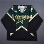 Barnes, Stu *<br>Green w/ Katrina Relief Patch<br>Dallas Stars 2005-06<br>#14 Size: 54