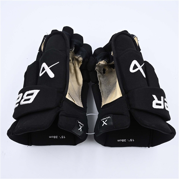 Bahl, Kevin<br>Black Third, Bauer Vapor 3X Gloves<br>New Jersey Devils 2023-24<br>#88 Size: 15"