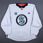 Bellemare, Pierre-Edouard<br>White Practice Jersey w/ Starbucks Patch<br>Seattle Kraken 2023-24<br>#41 Size: 56