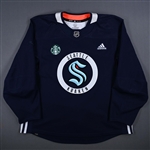 Beniers, Matty<br>Navy Practice Jersey w/ Starbucks Patch<br>Seattle Kraken 2023-24<br>#10 Size: 56