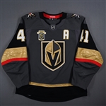 Bellemare, Pierre-Edouard *<br>Gray Stanley Cup Playoffs w/A, w/ Inaugural Season Patch - Worn in First Playoff Game in Franchise History <br>Vegas Golden Knights 2017-18<br>#41 Size: 54