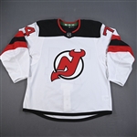 (NOBR), Name on Back Removed<br>White - CLEARANCE <br>New Jersey Devils <br>#74 Size: 56