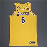 James, LeBron<br>Icon Edition - 2023 NBA Playoffs - Western Conference First Round -  Worn 2 Games - Worn 4/26/23 & 4/28/23 (First Half)<br>Los Angeles Lakers 2022-23<br>#6 Size: 54+6