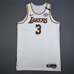 Davis, Anthony<br>Association Edition - Worn 12/28/2024 (Recorded a Double-Double)<br>Los Angeles Lakers 2024-25<br>#3 Size: 54+6