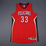 Anderson, Ryan *<br>Kia NBA Tip-Off 14 - Red Alternate - Worn 10/28/2014<br>New Orleans Pelicans 2014-15<br>#33 Size: 2XL+2
