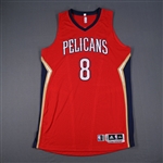Babbitt, Luke *<br>Kia NBA Tip-Off 14 - Red Alternate - Worn 10/28/2014<br>New Orleans Pelicans 2014-15<br>#8 Size: 2XL+2