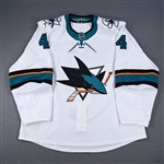 Dillon, Brenden *<br>White Set 2<br>San Jose Sharks 2017-18<br>#4 Size: 56