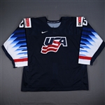 Johnson, Ryan *<br>Blue - 2021 IIHF World Junior Championship<br>Team USA
 2021<br>#23 Size: 56
