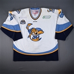 Kontos, Kristoff *<br>White w/ Winterfest patch<br>Toledo Walleye 2013-14<br>#28 Size: 56