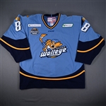 Slowikowski, Mike *<br>Blue w/ Winterfest patch<br>Toledo Walleye 2014-15<br>#8 Size: 56