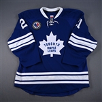 van Riemsdyk, James *<br>Third - Hockey Hall of Fame Game w/ HHOF Patch - November 14, 2014<br>Toronto Maple Leafs 2014-15<br>#21 Size: 56
