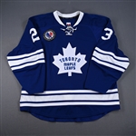 Smith, Trevor *<br>Third - Hockey Hall of Fame Game w/ HHOF Patch - November 14, 2014<br>Toronto Maple Leafs 2014-15<br>#23 Size: 56
