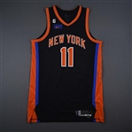 Brunson, Jalen<br>Black City Edition - Christmas Day 22 - Worn 12/25/2022 (Double-Double)<br>New York Knicks 2022-23<br>#11 Size: 48+4