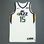 Favors, Derrick *<br>White Association Edition - Playoffs - Worn 4/14/19 (1st Half)<br>Utah Jazz 2018-19<br>#15 Size: 52+4