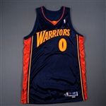 Arenas, Gilbert<br>Navy - Game-Issued (GI)<br>Golden State Warriors 2003-04<br>#0 Size: 48+2
