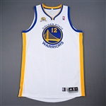 Bogut, Andrew<br>White w/ 50 Seasons in the Bay Area Patch - Game-Issued (GI)<br>Golden State Warriors 2011-12<br>#12 Size: 3XL+2