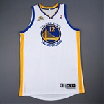 Bogut, Andrew<br>White w/ 50 Seasons in the Bay Area Patch - Game-Issued (GI)<br>Golden State Warriors 2011-12<br>#12 Size: 3XL+2